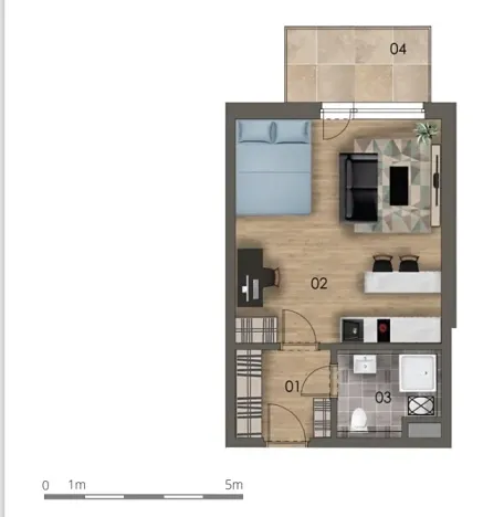 Pronájem bytu 1+kk, Praha - Horní Měcholupy, Hornoměcholupská, 37 m2