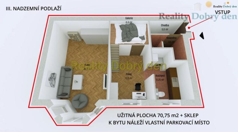 Prodej bytu 2+1, Opava, Zacpalova, 71 m2