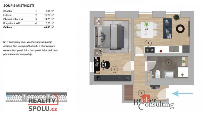 Prodej bytu 2+kk, Český Brod, Prokopa Velikého, 45 m2