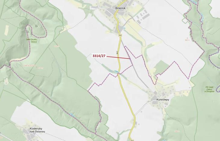 Dražba pozemku, Březník, 86 m2