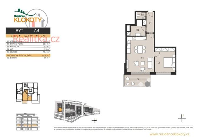 Prodej bytu 2+kk, Tábor - Klokoty, 62 m2