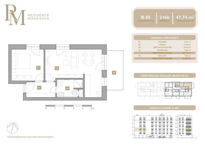 Prodej bytu 2+kk, Lipník nad Bečvou, Mánesova, 47 m2