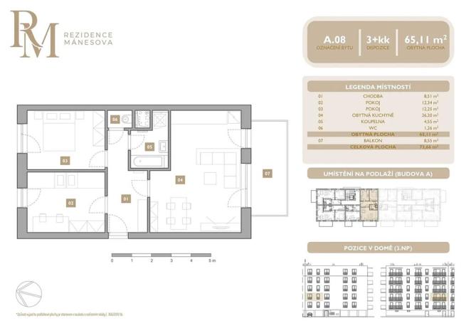 Prodej bytu 3+kk, Lipník nad Bečvou, Mánesova, 65 m2