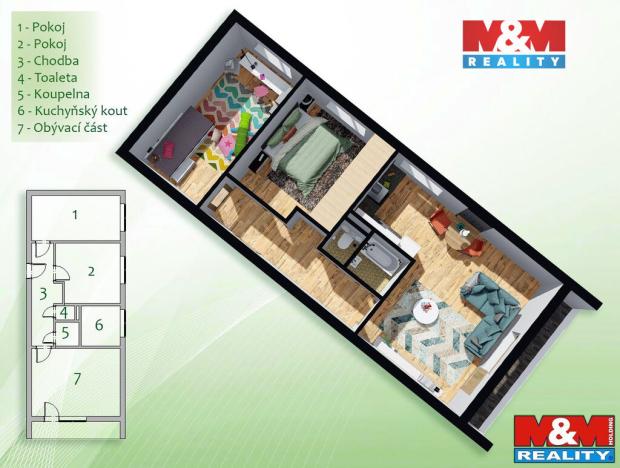 Prodej bytu 3+kk, Praha - Záběhlice, Vrútecká, 63 m2