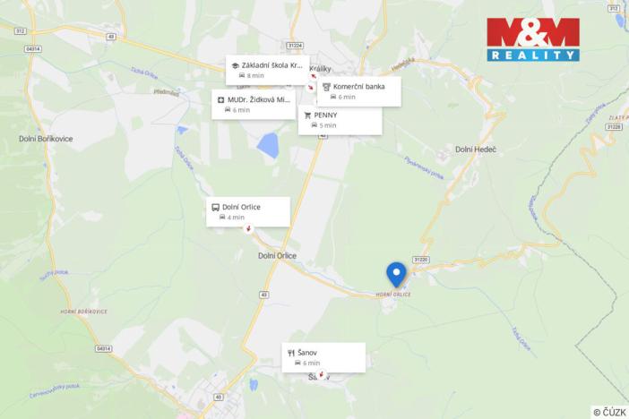 Prodej pozemku pro bydlení, Červená Voda - Horní Orlice, 2024 m2