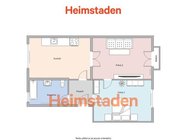 Pronájem bytu 2+1, Ostrava - Poruba, Dělnická, 49 m2