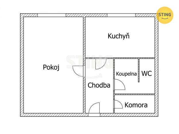 Pronájem bytu 1+1, Pardubice, Erno Košťála, 41 m2