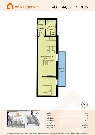 Prodej bytu 1+kk, Třešť, Wolkerova, 44 m2