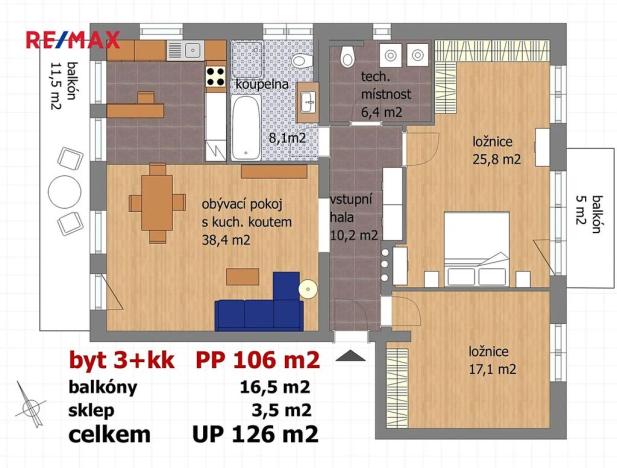 Prodej bytu 4+kk, Český Krumlov, Tichá, 106 m2