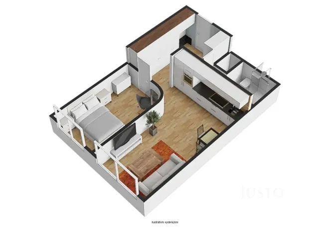 Pronájem bytu 2+kk, Praha - Chodov, Hráského, 46 m2