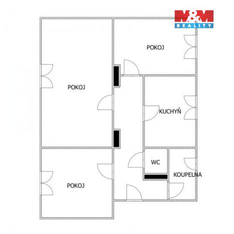 Prodej bytu 3+1, Ostrava - Hrabůvka, Horní, 56 m2