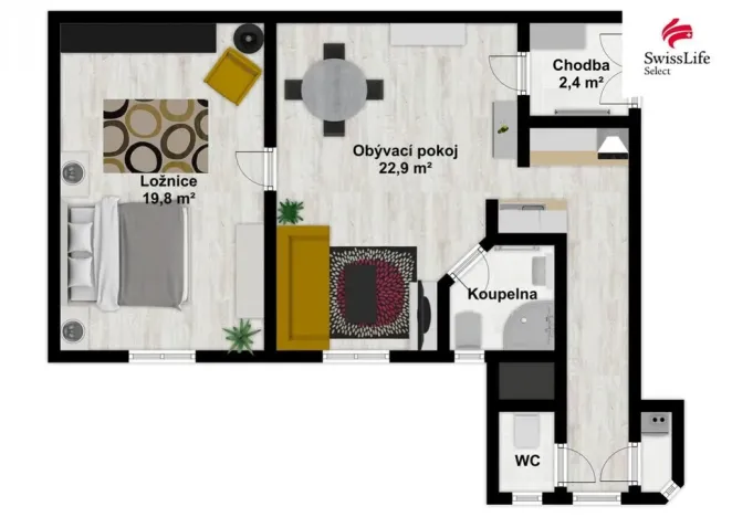 Pronájem bytu 2+kk, Plzeň, Houškova, 63 m2