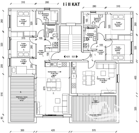Prodej bytu 4+kk, Novalja, Chorvatsko, 78 m2