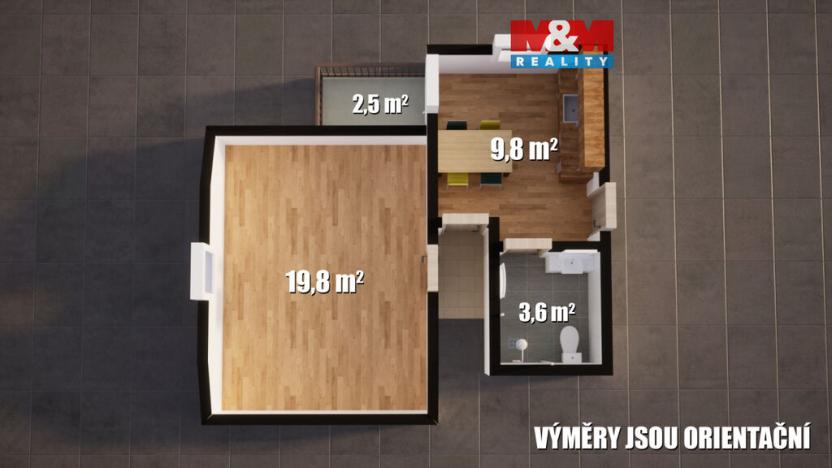 Pronájem bytu 1+kk, Plazy, 30 m2