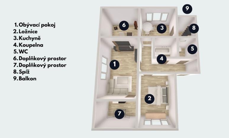 Prodej bytu 2+1, Telč - Telč-Staré Město, Radkovská, 73 m2