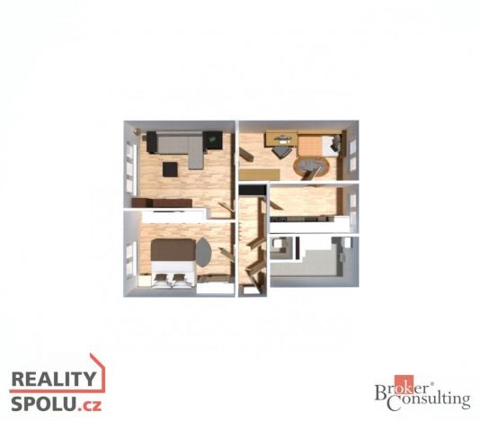 Prodej bytu 3+1, Oldřišov, Opavská, 56 m2