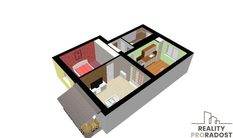 Prodej bytu 2+1, Přerov, Jižní čtvrť I, 43 m2