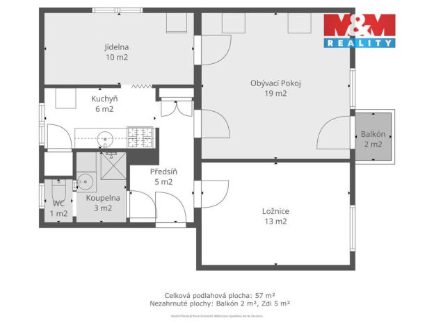 Prodej bytu 3+1, Jesenice, Školní, 55 m2