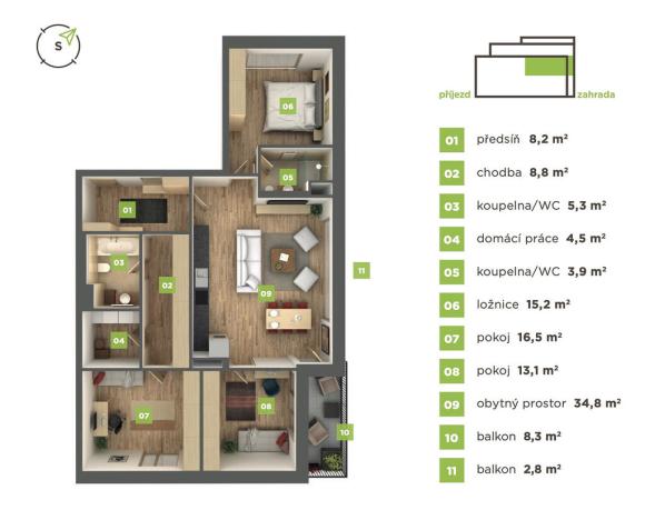 Prodej bytu 4+kk, Praha, Klánova, 117 m2