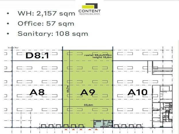 Pronájem výrobních prostor, Kozomín, 2157 m2