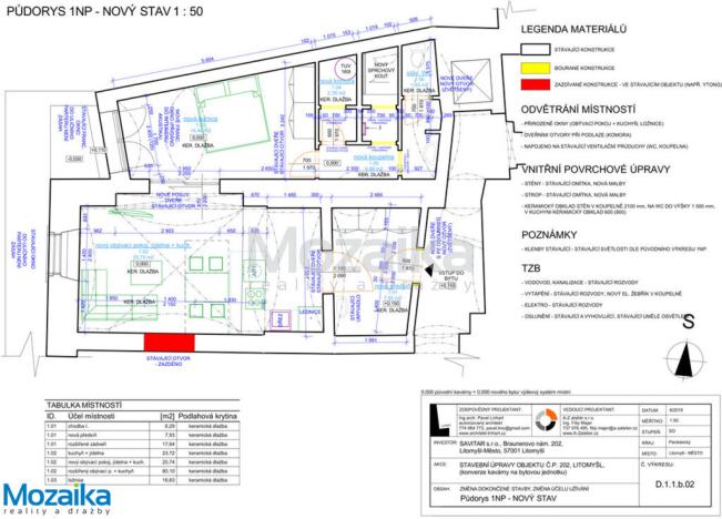 Pronájem bytu 2+kk, Litomyšl, Braunerovo nám., 80 m2