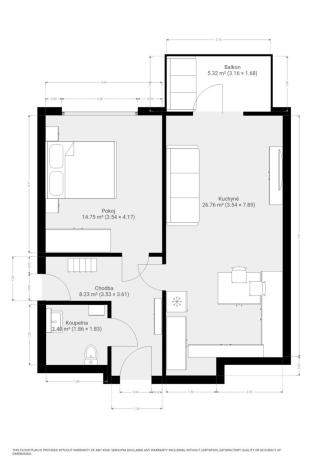 Pronájem bytu 2+kk, Brno, Poříčí, 57 m2