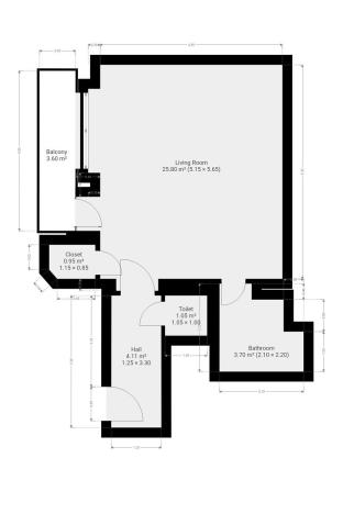 Pronájem bytu 1+kk, Praha - Podolí, Doudova, 33 m2
