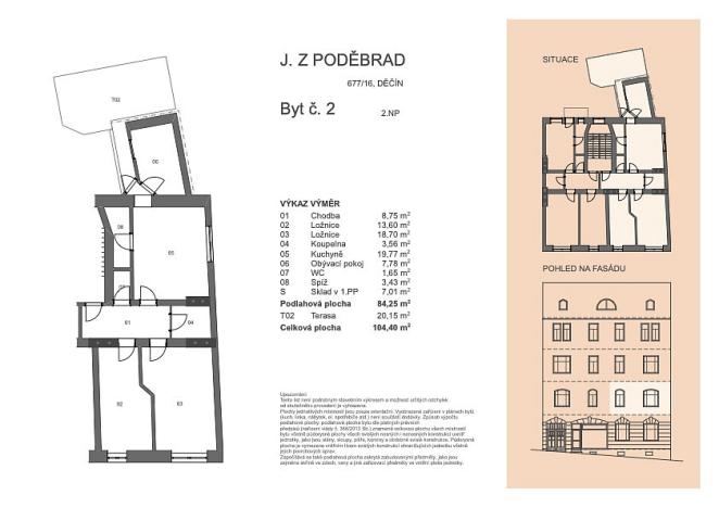 Prodej bytu 3+1, Děčín - Děčín VI-Letná, J. z Poděbrad, 71 m2