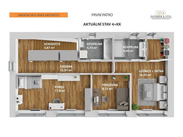 Pronájem rodinného domu, Přezletice, Školní, 120 m2