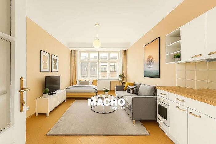 Pronájem bytu 1+kk, Praha - Vinohrady, Hradešínská, 37 m2