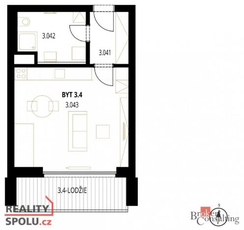 Pronájem bytu 1+kk, Plzeň - Jižní Předměstí, Měděná, 49 m2