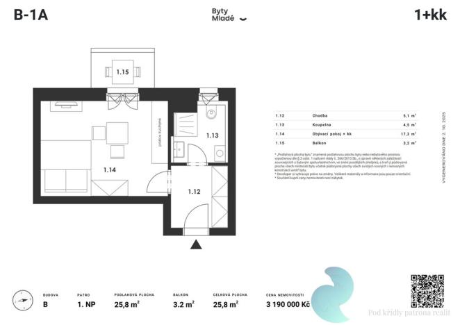Prodej bytu 1+kk, České Budějovice - České Budějovice 5, 25 m2