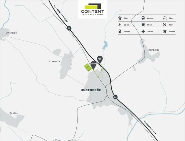 Pronájem výrobních prostor, Hustopeče, Brněnská, 23000 m2