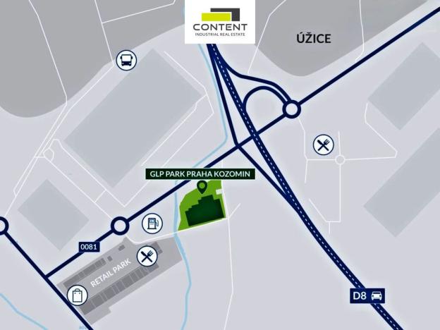 Pronájem výrobních prostor, Kozomín, 3800 m2