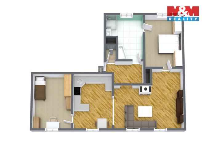 Prodej bytu 3+1, Kadaň, Dvořákova, 118 m2