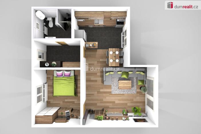 Pronájem bytu 2+kk, Neratovice - Lobkovice, Růžová, 56 m2