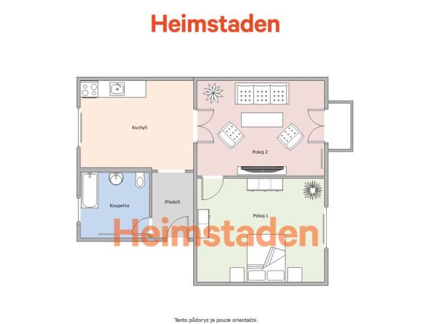 Pronájem bytu 2+1, Ostrava - Poruba, Skautská, 49 m2