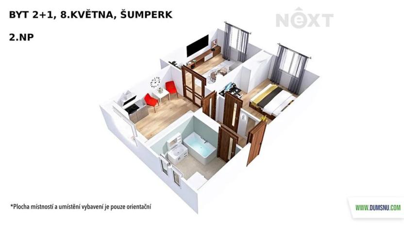 Pronájem bytu 2+1, Šumperk, 8. května, 56 m2