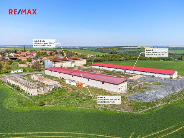 Pronájem výrobních prostor, Dolní Chvatliny, 3690 m2