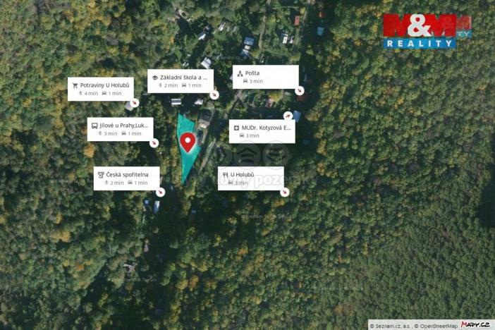 Prodej pozemku, Jílové u Prahy - Luka pod Medníkem, 1161 m2