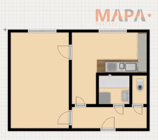 Pronájem bytu 1+1, Jirkov, Osvobození, 35 m2