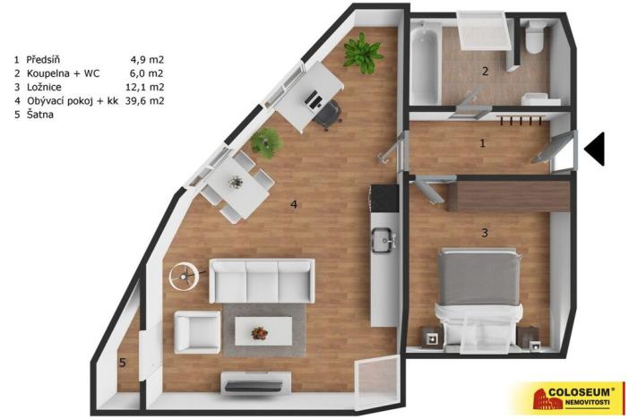 Prodej bytu 2+kk, Rudoltice, 62 m2