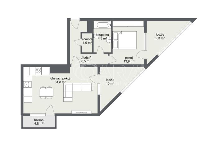 Prodej bytu 2+kk, Praha - Horní Měcholupy, Modenská, 66 m2