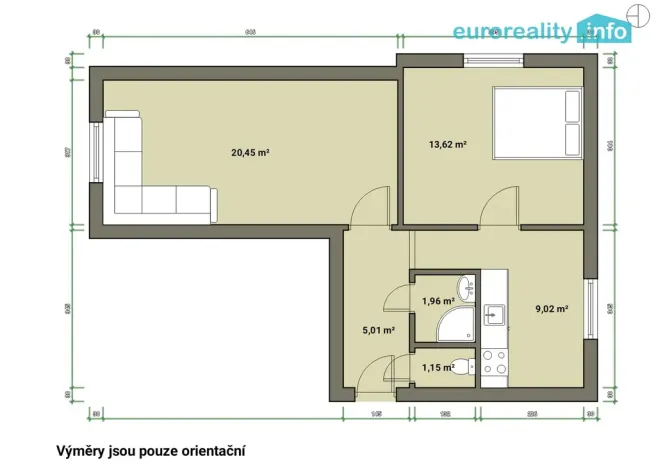 Prodej bytu 2+1, Mariánské Lázně, Skalníkova, 53 m2