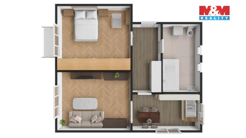 Pronájem bytu 2+1, Kladno - Kročehlavy, Jaroslava Foglara, 51 m2