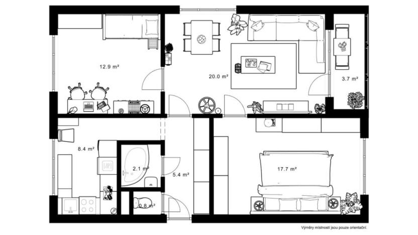 Prodej bytu 3+1, Mělník, Českobratrská, 73 m2