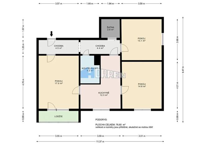 Prodej bytu 3+1, Přerov, Na Odpoledni, 71 m2
