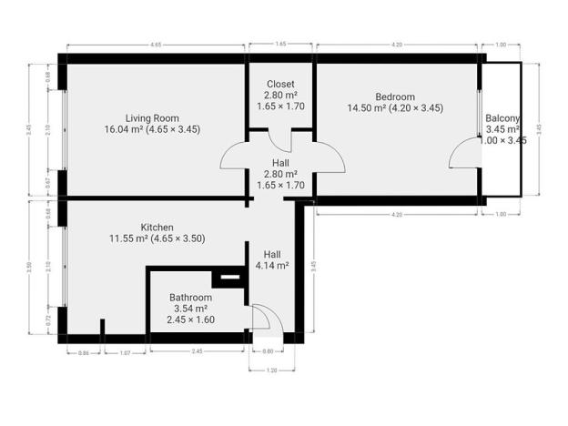 Pronájem bytu 2+1, Praha - Letňany, Chlebovická, 61 m2