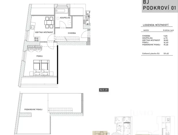 Pronájem bytu 2+1, Děčín, Plzeňská, 59 m2