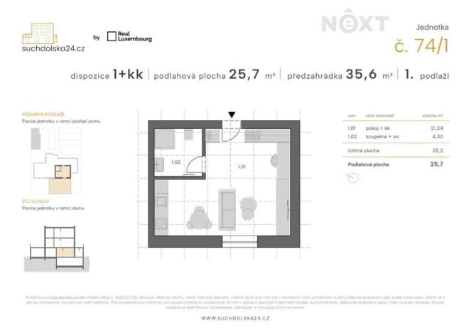 Prodej bytu 1+kk, Praha - Sedlec, Suchdolská, 26 m2